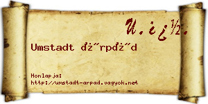 Umstadt Árpád névjegykártya
